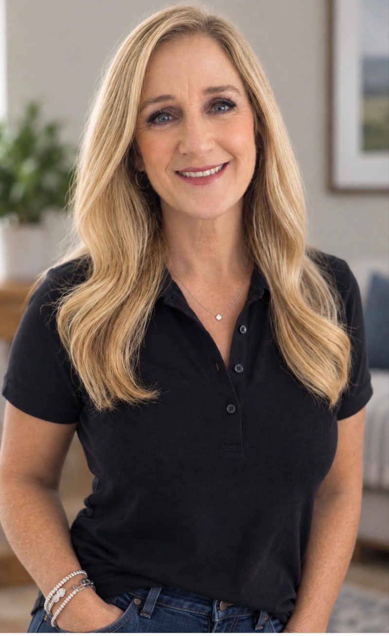Wendy Bottomley, smiling, wearing a black shirt